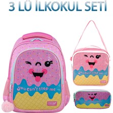 Muggle Okul Çantası Beslenme Çantası Kalem Çantası Seti Pink Ice Cream Pembe MU-8652