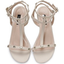 Nine West Lalley  3fx Krem Kadın Düz Sandalet