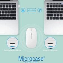 Microcase 1600 Dpı Şarj Edilebilir 2.4 Ghz Çift Modlu Bluetooth Kablosuz Mouse - AL2675 Mor