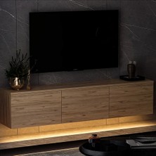 BMdekor Tv Sehpası Norm Duvara Monte Atlantikçam LED Işıklı 160 cm