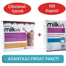 milkin 100 Kapsül ve Çikolatalı Içecek - Anne Sütü Arttırıcı Gıda Takviye Paketi
