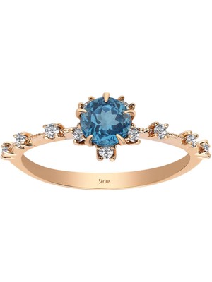 Sirius Pırlanta Pırlanta ve London Blue Topaz Taşlı Vintage Yüzük 0447R0009