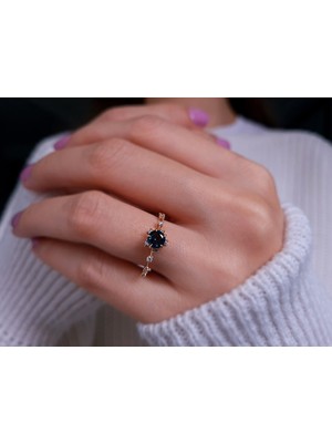 Sirius Pırlanta Pırlanta ve London Blue Topaz Taşlı Vintage Yüzük 0447R0009