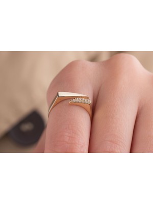 Onseva Kuyumculuk 14 Ayar Altın Açık Kelepçe Tasarımı Yüzük