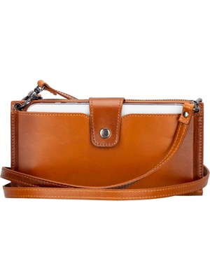 PLM Lozan Strap 6.5 Inch Uyumlu Deri Kartlıklı Kılıf RST2EF Taba