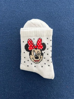 Touz Moda Minnie Mouse Unisex Beyaz Kolej Çorap