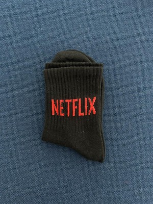 Touz Moda Netflix Unisex Siyah Kolej Çorap