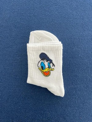 Touz Moda Donald Duck Unisex Beyaz Kolej Çorap