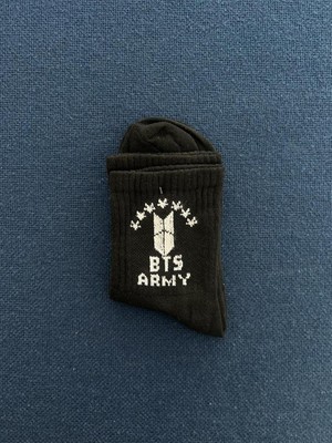 Touz Moda Bts Army Unisex Siyah Kolej Çorap