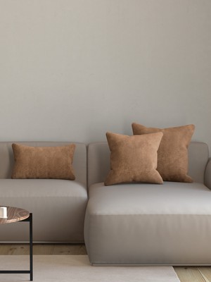 Pastel Kadife Dokulu Derin Kahve Rengi Kırlent Yastık Kılıfı Freedom Serisi Punch Için Uygun