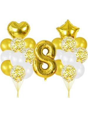 Kidspartim 8 Yaş Gold Balon Seti
