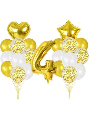 Kidspartim 4 Yaş Gold Balon Seti