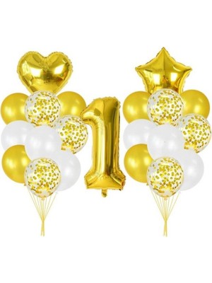 Kidspartim 1 Yaş Gold Balon Seti