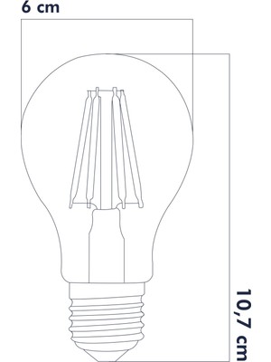 E27 LED FİLAMANLI RUSTIK AMPUL A60 ŞEFFAF 6W 3 RENK ERD-261