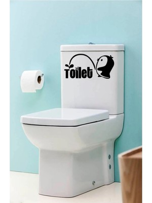Kt Grup Sevimli Penguen Eğlenceli Klozet Kapağı ve Banyo Sticker
