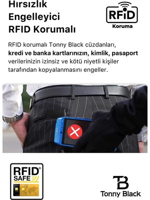 Orijinal Otomatik Mekanizmalı Kutulu Rfid Korumalı Hırsızlık Engelleyici Para & Kartlıklı Cüzdan TBRC0001