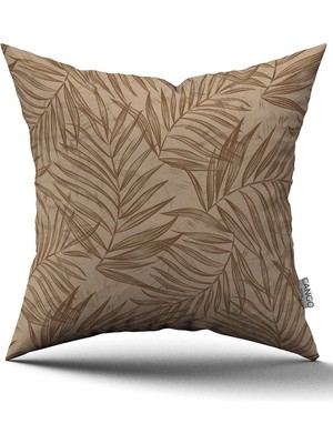 Cango Home Çift Taraflı Yeşil Kahverengi Tropikal Yaprak Desenli Dijital Baskılı Kırlent Kılıfı - OTYK321-CT