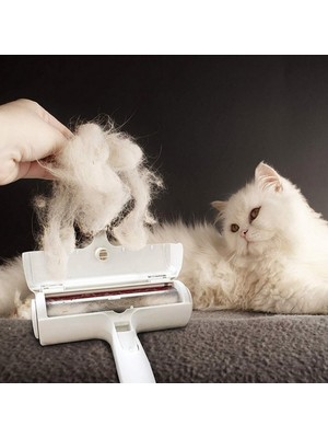 Hazneli Kedi Köpek Evcil Hayvan Kazak Kıyafet Elbise Halı Yatak Tüy Temizleyici Kıl Toz Toplayıcı