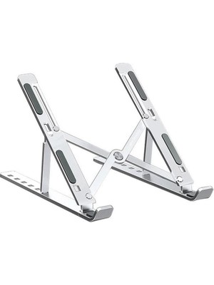 Torima Jx-18 Laptop Stand MacBook Notebook Katlanabilir Taşınabilir Metal Standı Gümüş
