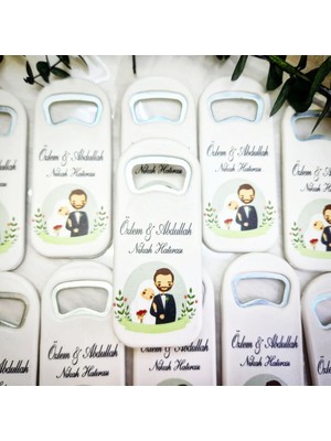 Hayaller Dükkanı 30 Adet Gelin Damat Baskılı Nikah Açacak Magnet