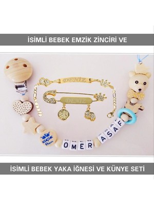Sahi Aksesuar Isimli Emzik Zinciri ve Isimli Yaka Iğnesi ve Künye Seti BEZYI394