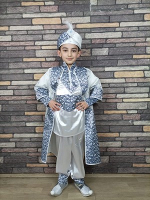 Başak Sünnet (0-10 Yaş) Beyaz Lacivert Şehzade Sünnet Kıyafeti