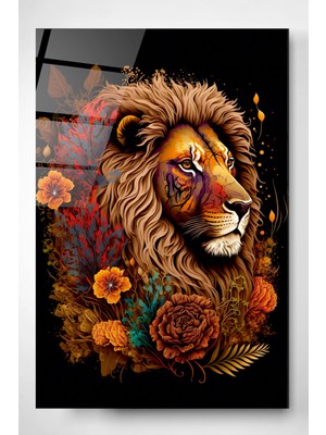 Hinora Lion Cam Tablo, Dekoratif Cam Tablo