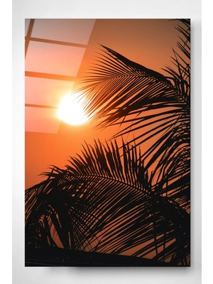 Hinora Günbatımı Cam Tablo, Dekoratif Cam Tablo, Modern Cam Tablo