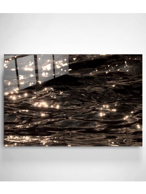 Hinora Işıltılı Dalga Cam Tablo, Dekoratif Cam Tablo