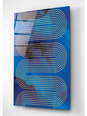 Hinora Digi-Glass Blue Art Gold Line Cam Tablo