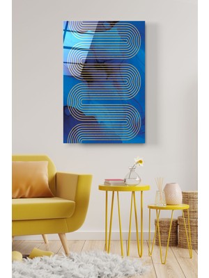 Hinora Digi-Glass Blue Art Gold Line Cam Tablo