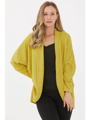 Selen Giyim Yakası Katlamalı Krinkıl Hırka