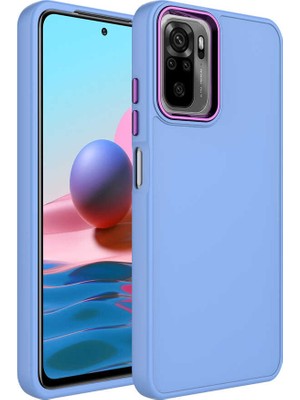 Cep Case Xiaomi Redmi Note 10S Kılıf Metal Kamera Çerçeve Metal Buton Orjinal Kalıp Silikon Kapak