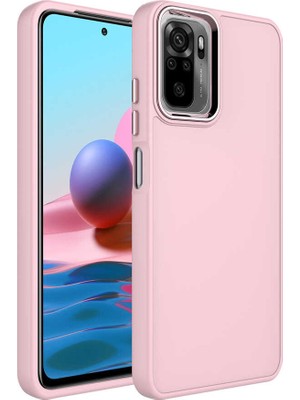 Cep Case Xiaomi Redmi Note 10S Kılıf Metal Kamera Çerçeve Metal Buton Orjinal Kalıp Silikon Kapak
