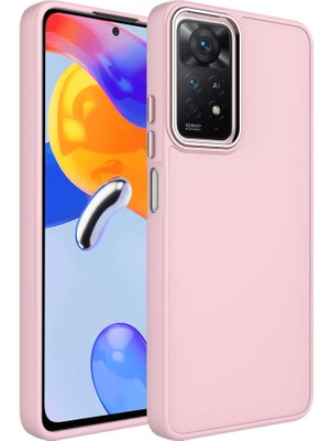 Cep Case Xiaomi Redmi Note 11S Global Kılıf Metal Kamera Çerçeve Metal Buton Orjinal Kalıp Silikon Kapak