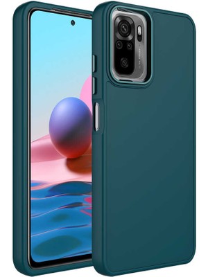 Cep Case Xiaomi Redmi Note 10 Kılıf Metal Kamera Çerçeve Metal Buton Orjinal Kalıp Silikon Kapak