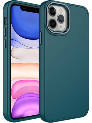 Cep Case Apple  iPhone 12 Pro Kılıf Metal Kamera Çerçeve Metal Buton Orjinal Kalıp Silikon Kapak