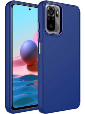 Cep Case Xiaomi Redmi Note 10S Kılıf Metal Kamera Çerçeve Metal Buton Orjinal Kalıp Silikon Kapak