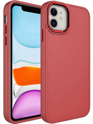 Cep Case Apple iPhone 11 Kılıf Metal Kamera Çerçeve Metal Buton Orjinal Kalıp Silikon Kapak