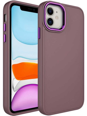 Cep Case Apple iPhone 11 Kılıf Metal Kamera Çerçeve Metal Buton Orjinal Kalıp Silikon Kapak
