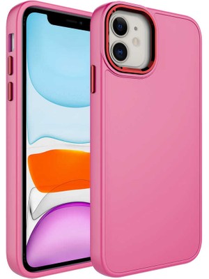Cep Case Apple iPhone 11 Kılıf Metal Kamera Çerçeve Metal Buton Orjinal Kalıp Silikon Kapak