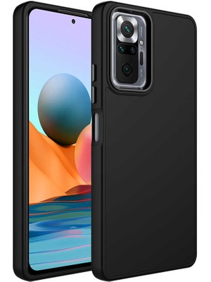 Cep Case Xiaomi Redmi Note 10 Pro Kılıf Metal Kamera Çerçeve Metal Buton Orjinal Kalıp Silikon Kapak