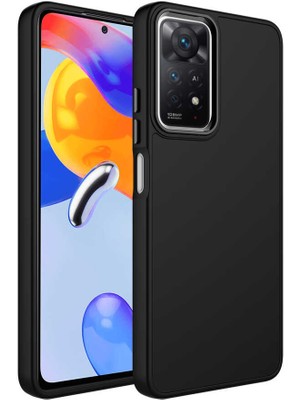 Cep Case Xiaomi Redmi Note 11S Global Kılıf Metal Kamera Çerçeve Metal Buton Orjinal Kalıp Silikon Kapak