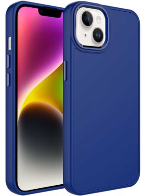 Cep Case Apple  iPhone 14 Plus Kılıf Metal Kamera Çerçeve Metal Buton Orjinal Kalıp Silikon Kapak