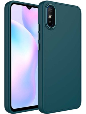 Cep Case Xiaomi Redmi 9A Kılıf Metal Kamera Çerçeve Metal Buton Orjinal Kalıp Silikon Kapak