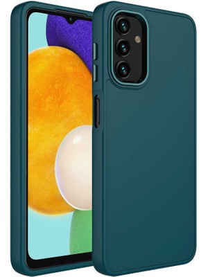 Cep Case Samsung Galaxy A13 4g Kılıf Metal Kamera Çerçeve Metal Buton Orjinal Kalıp Silikon Kapak