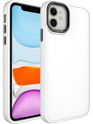 Cep Case Apple iPhone 11 Kılıf Metal Kamera Çerçeve Metal Buton Orjinal Kalıp Silikon Kapak