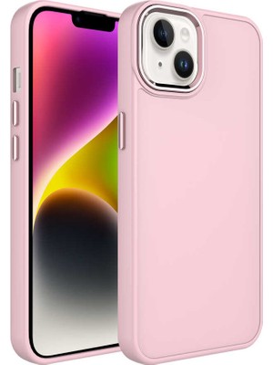 Cep Case Apple  iPhone 14 Plus Kılıf Metal Kamera Çerçeve Metal Buton Orjinal Kalıp Silikon Kapak