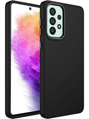 Cep Case Samsung Galaxy A52 Kılıf Metal Kamera Çerçeve Metal Buton Orjinal Kalıp Silikon Kapak