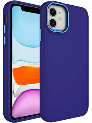 Cep Case Apple iPhone 11 Kılıf Metal Kamera Çerçeve Metal Buton Orjinal Kalıp Silikon Kapak